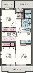 パストラル 2SLDKの間取図画像