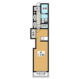エスペランス谷田 ワンルームの間取図画像