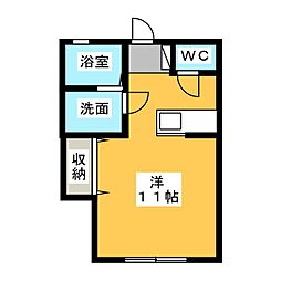 コーポ山崎 ワンルームの間取図画像