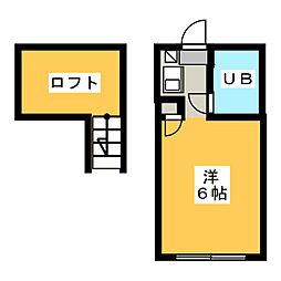 BergHeil池田 ワンルームの間取図画像