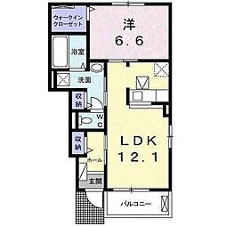 ルミエル 1LDKの間取図画像