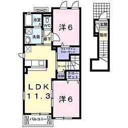 ベルソリッソ 2LDKの間取図画像
