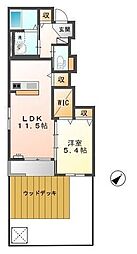 グレース2 1LDKの間取図画像