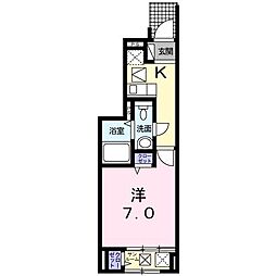 マーキュリー1 1Kの間取図画像