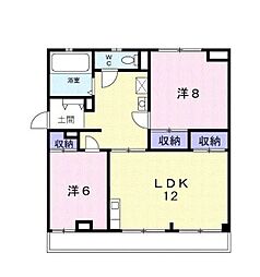 馬走グリーンハイツA 2LDKの間取図画像