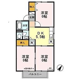 エーデルハイムA 3DKの間取図画像