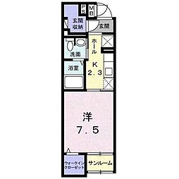 レモン 1Kの間取図画像