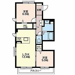 MOORSPLACE 2LDKの間取図画像