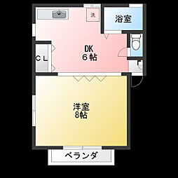 ル・フォッセ 1DKの間取図画像