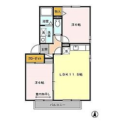 パルス2 2LDKの間取図画像