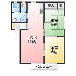 ジュネス35B 2LDKの間取図画像