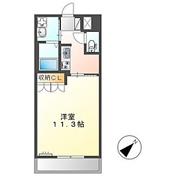 クリオネ・1 1Kの間取図画像