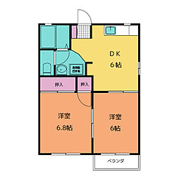 ガーデンハイツ 2DKの間取図画像