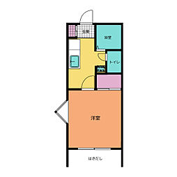 平和館 1Kの間取図画像