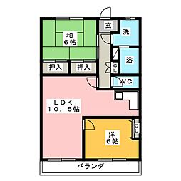 カーサ・デ・フォレスタ 2LDKの間取図画像