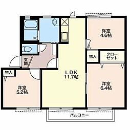 コンセイユ追分A 3LDKの間取図画像