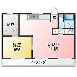 オレンジハイツ 1SLDKの間取図画像