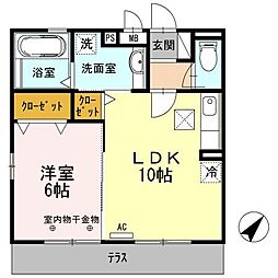 モンテセーイ 1LDKの間取図画像
