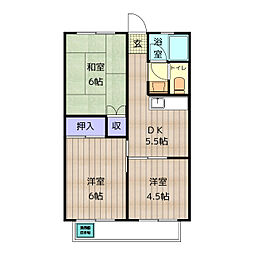 四季ハイツ 3DKの間取図画像