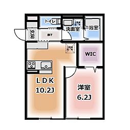 Komorebi Garden中田本町B 1LDKの間取図画像