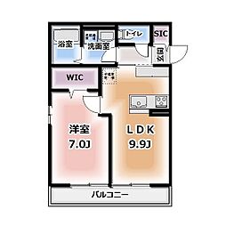 Komorebi Garden中田本町C 1LDKの間取図画像