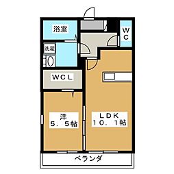 サニーリヴK 1LDKの間取図画像