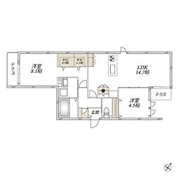 Eminence West 2LDKの間取図画像