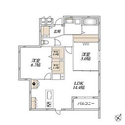 Eminence West 2LDKの間取図画像
