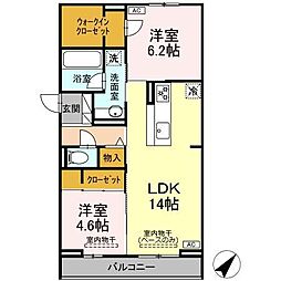 shine fort 2LDKの間取図画像