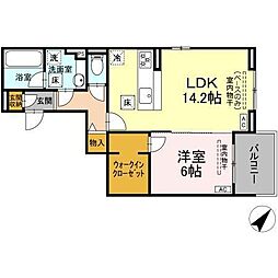 shine fort 1LDKの間取図画像