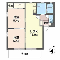 サンハウス 2LDKの間取図画像
