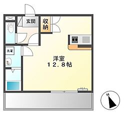 グランアシューレ ワンルームの間取図画像