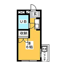 メイツ八幡 ワンルームの間取図画像