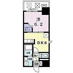ザックス静岡駅前 1DKの間取図画像