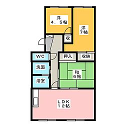 フローラ蜆塚3 3LDKの間取図画像