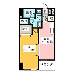 LaurelCourt田町 1DKの間取図画像