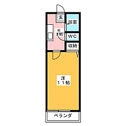 L海老塚 1Kの間取図画像