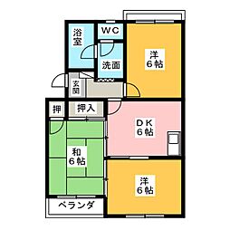 アクリティブ1 3DKの間取図画像