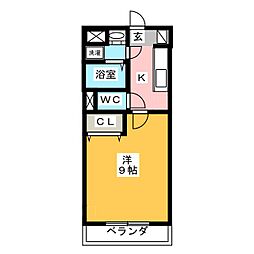 Cynthia山下 1Kの間取図画像