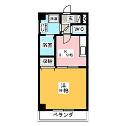グレイス第8マンション 1Kの間取図画像