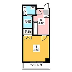 CASAMIRA北寺島 1Kの間取図画像