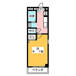 TKマンション中央1 1Kの間取図画像