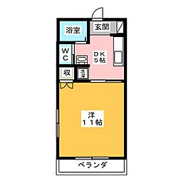 レスコハウスヤマシタ 1DKの間取図画像