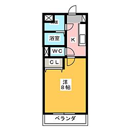 エレンシア 1Kの間取図画像