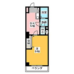 ゴールドサークル尾張町 1DKの間取図画像