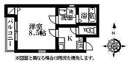 クレフラスト文芸大 1Kの間取図画像
