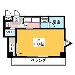 (株)テックハウジング3 1Kの間取図画像