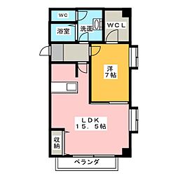 LaurelCourt常盤 1LDKの間取図画像
