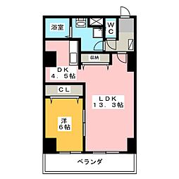 REGALO常盤 1LDKの間取図画像