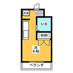 アニバーサリー浅田 1Kの間取図画像